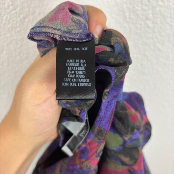 Vinatge ZAC Posen Silk Multicolor Floral Pleated Design Fit & Flare Dress Size 2 - Picture 8 of 10